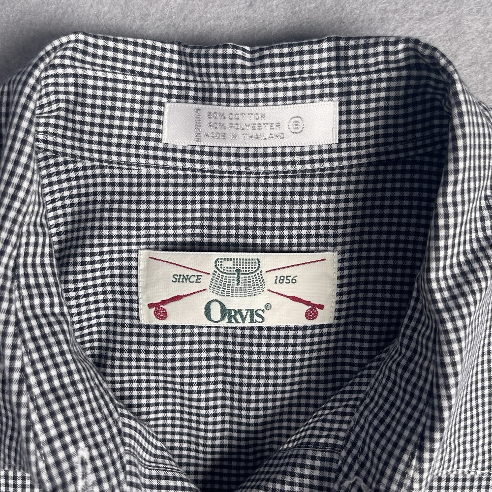 Orvis Embroidered Button Front Work Shirt Woman Sz 6 Long Sleeve‎ Checks - Picture 3 of 11